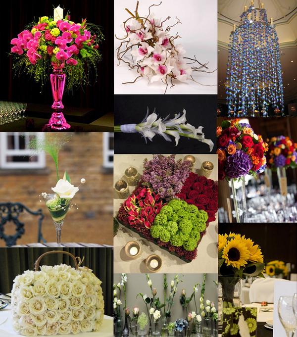 Cocktail Glass Flower Display Signature Wedding Flowers Square of Flowers 
