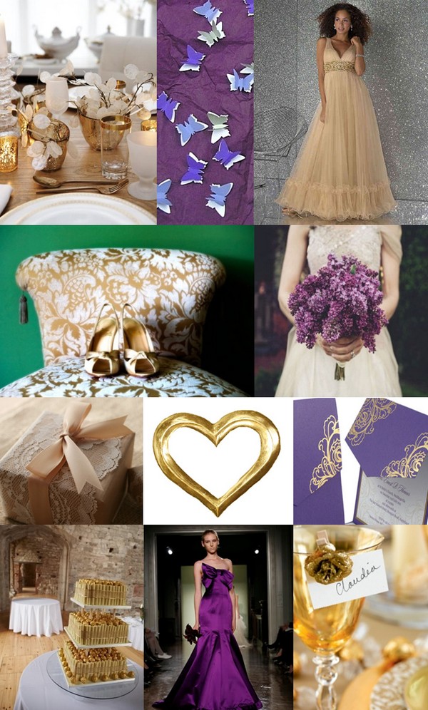 how about a purple and gold wedding