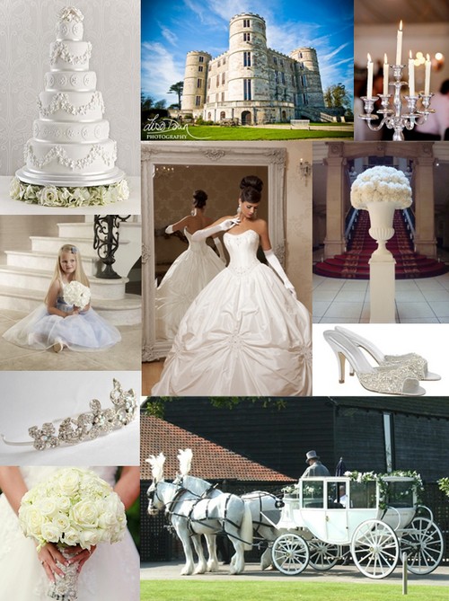 Fairytale Wedding Mood Board showing ideas for a fairytale wedding