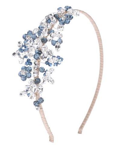 Royal Blue Side Tiara from YarwoodWhite Wedding jewellery designers 
