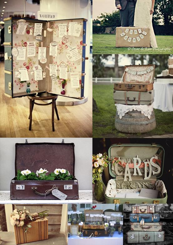 Wedding mood board showing ideas for wedding decorations using vintage 
