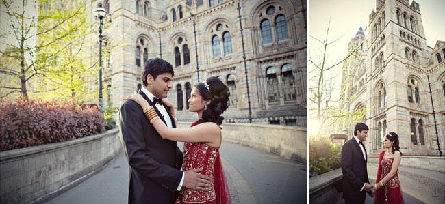 Couple outside before their Natural History Museum Wedding Reception