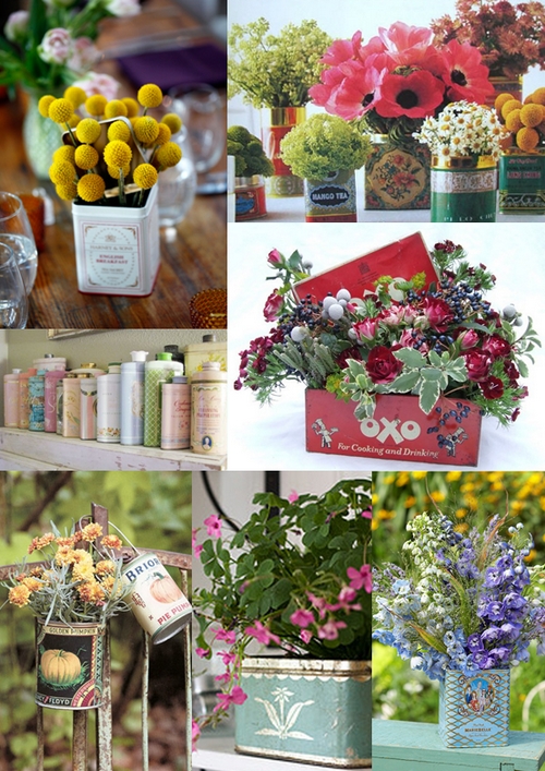 Here are some of our favourite vintage tin wedding decoration ideas
