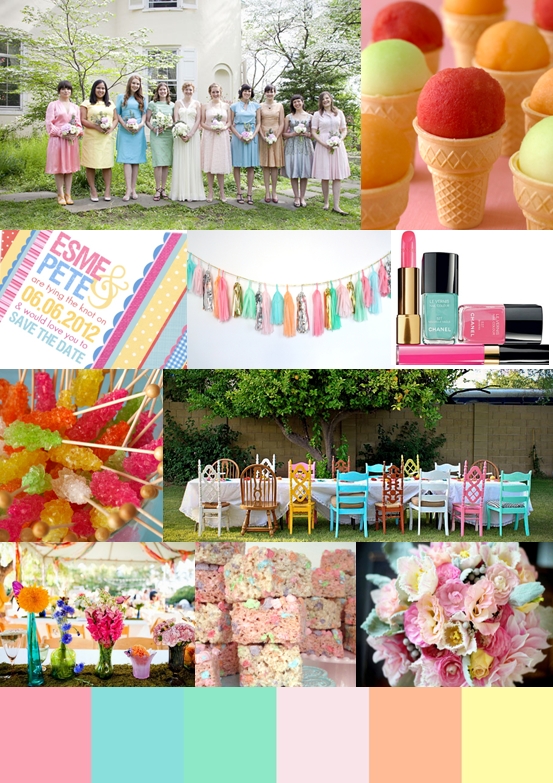 Candy Colour Wedding Ideas Mood Board