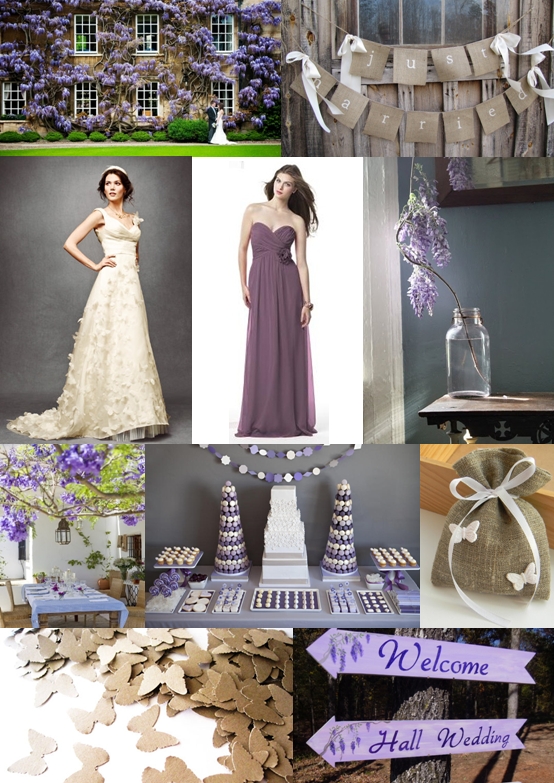 Wisteria and Butterfly Wedding Ideas Mood Board